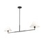 Z-Lite Leila Chandelier, 2-Light, 12 In.W x 62 In.L x 9.5 In.H, Matte Black/White Linen 744-62L-MB - alternate 6